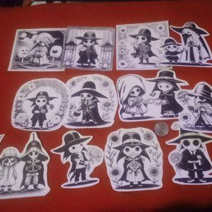 Handmade Anime Manga Videogame Gamer Plague Doctor Halloween Sticket Set Bundle!
